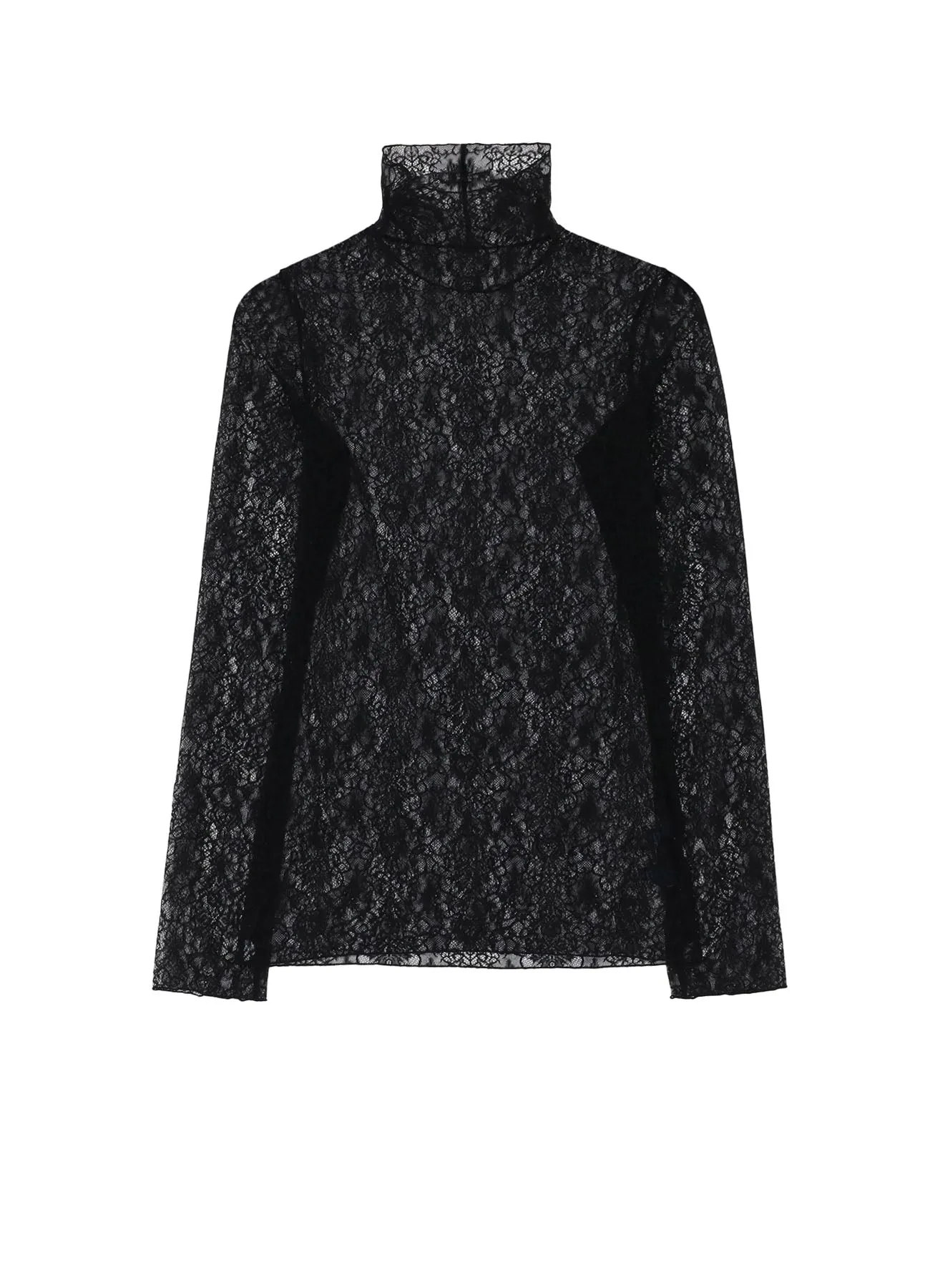 STRETCHED LACE R-TURTLENECK T