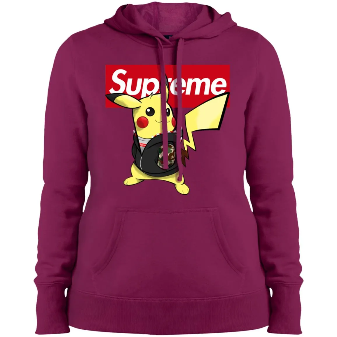 Supreme Pikachu T-shirt Women Hooded Sweatshirt