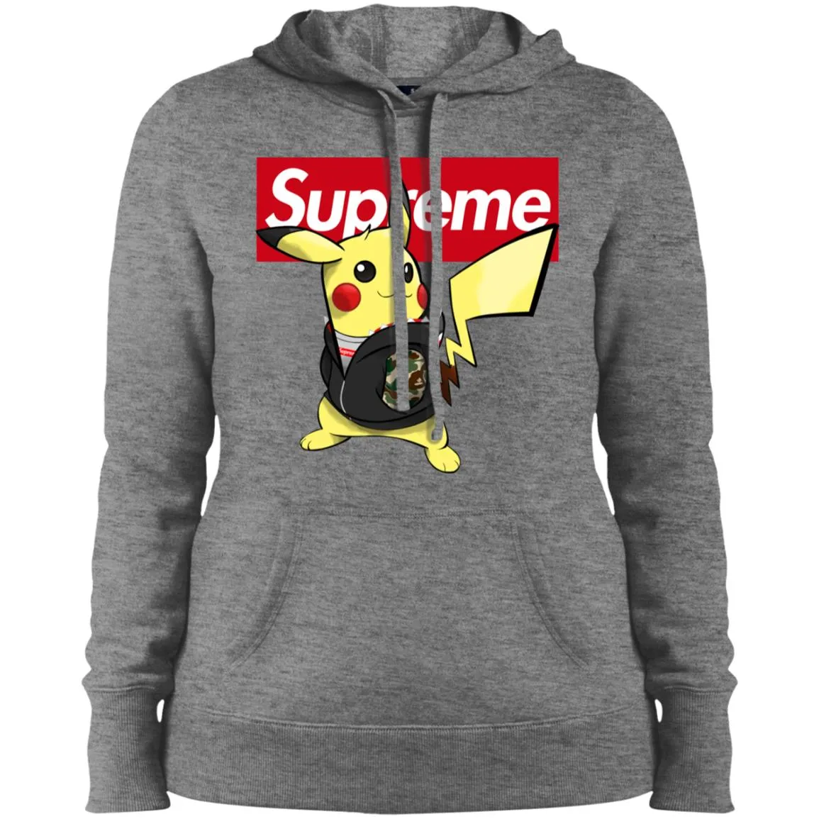 Supreme Pikachu T-shirt Women Hooded Sweatshirt