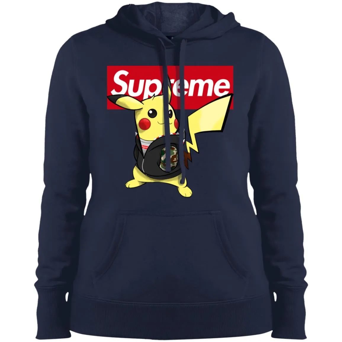 Supreme Pikachu T-shirt Women Hooded Sweatshirt