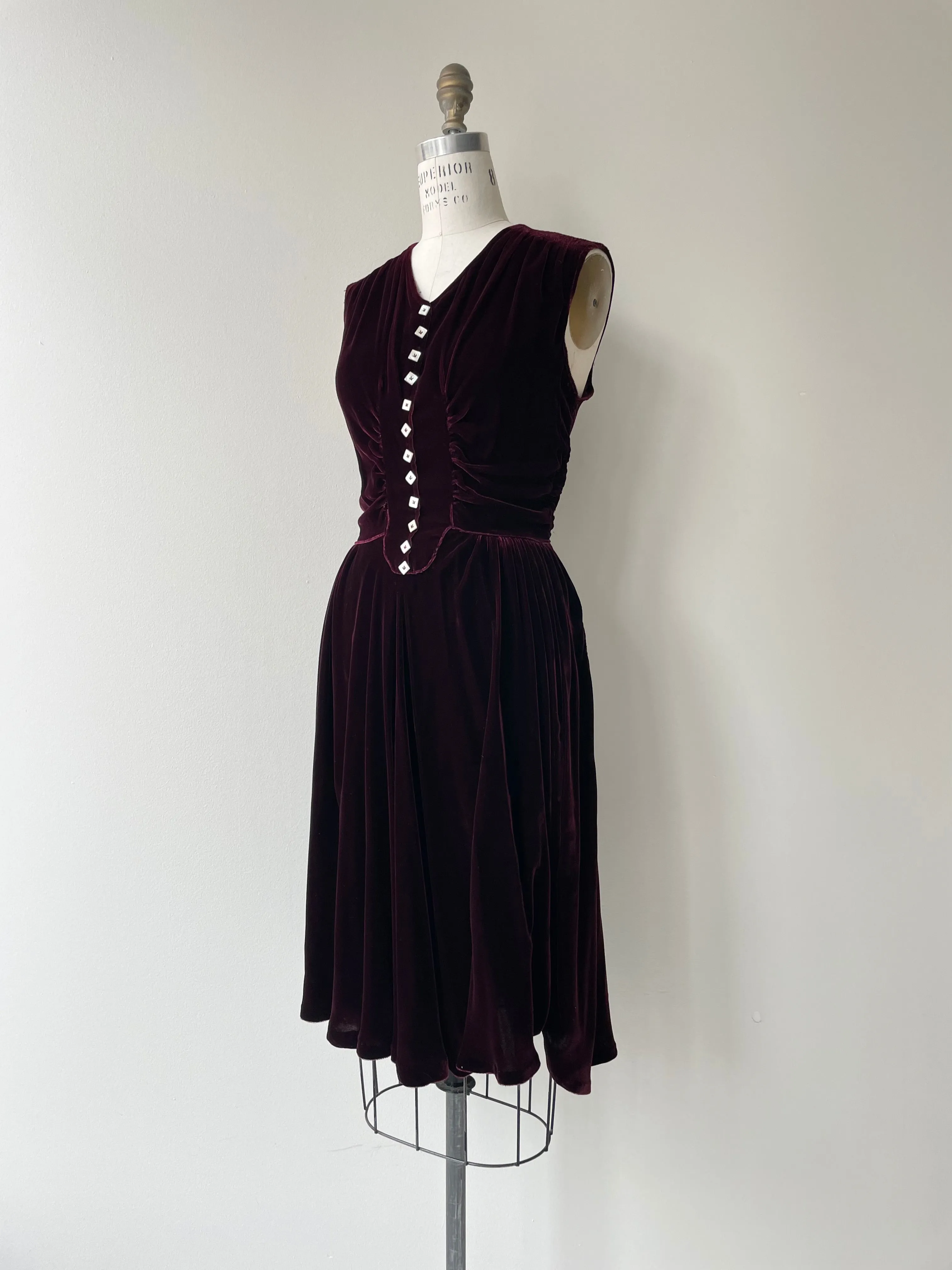 Tallis Silk Velvet Dress | 1930s