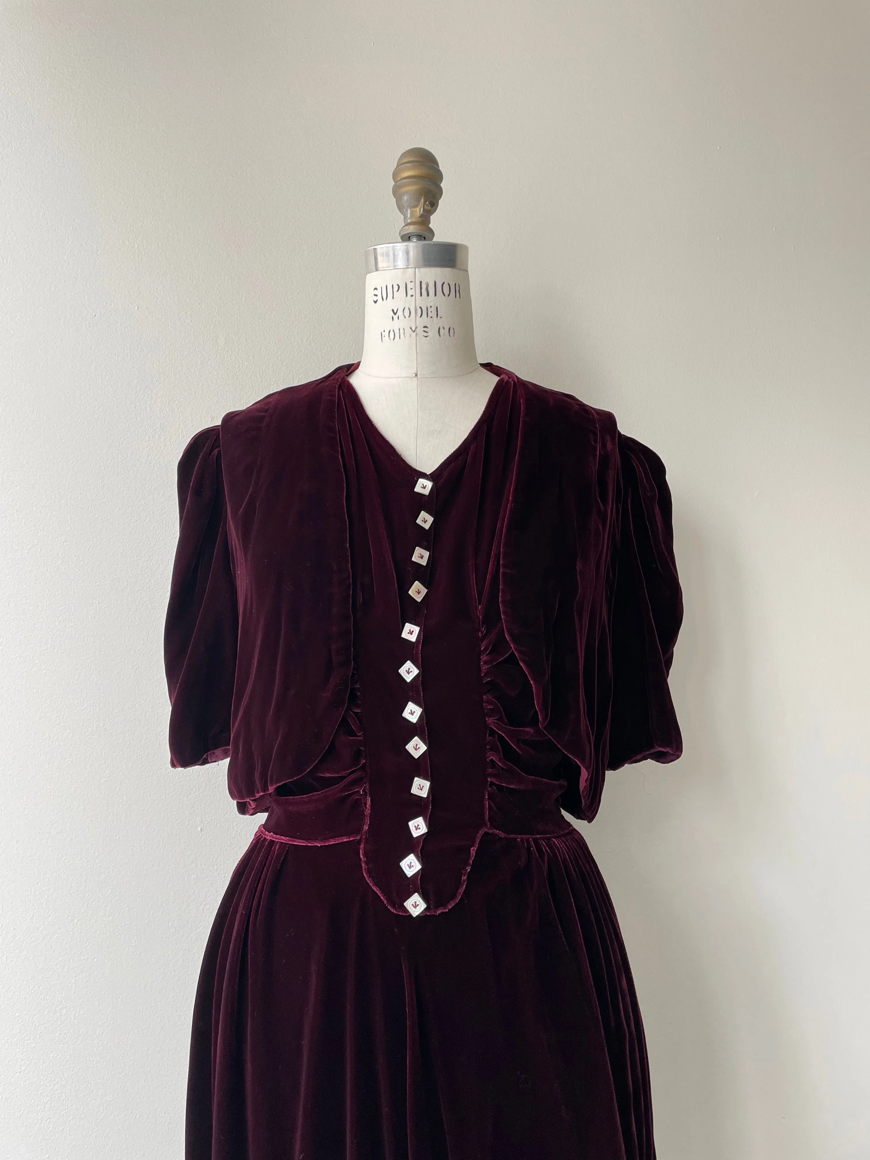 Tallis Silk Velvet Dress | 1930s