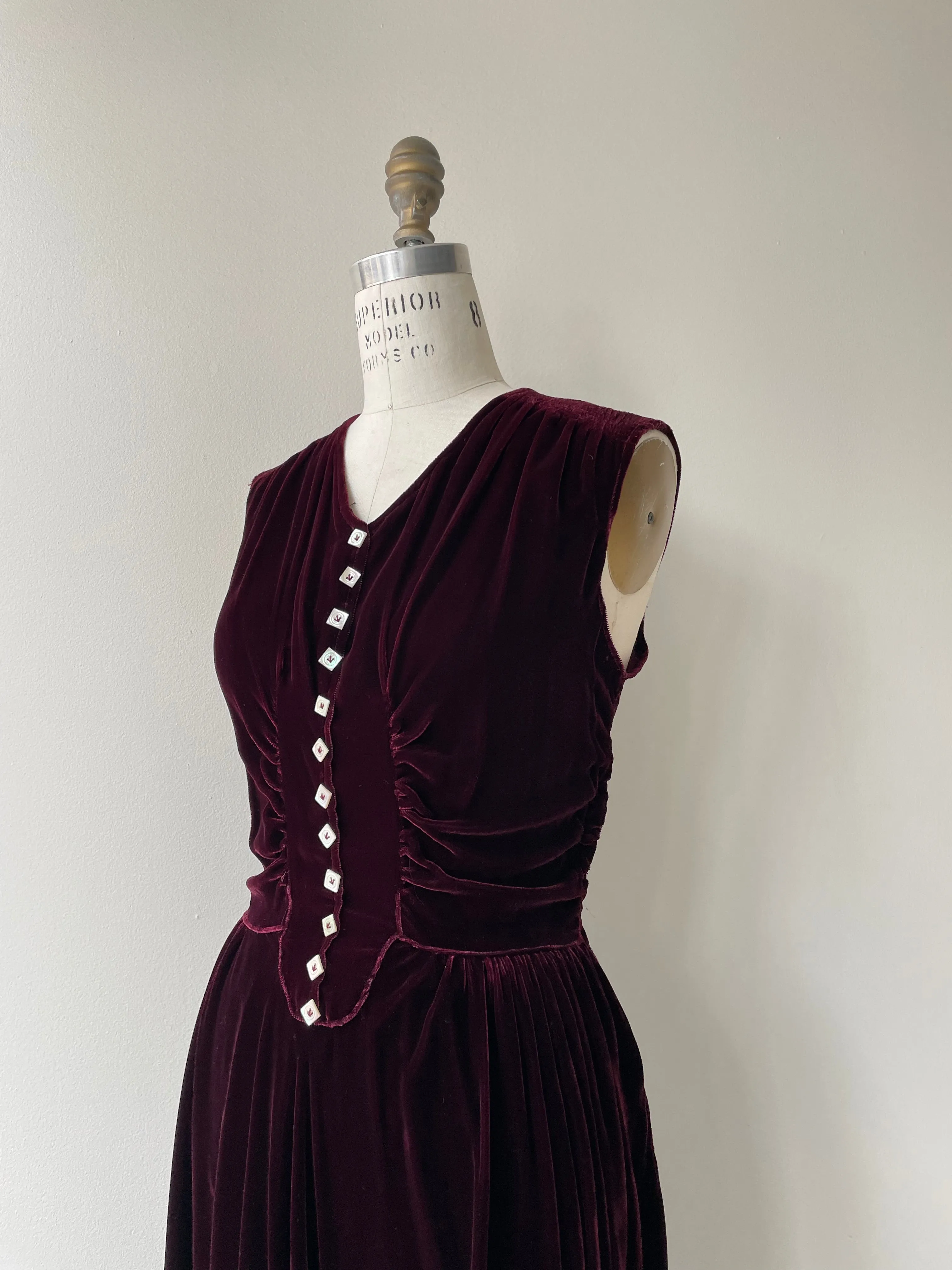 Tallis Silk Velvet Dress | 1930s