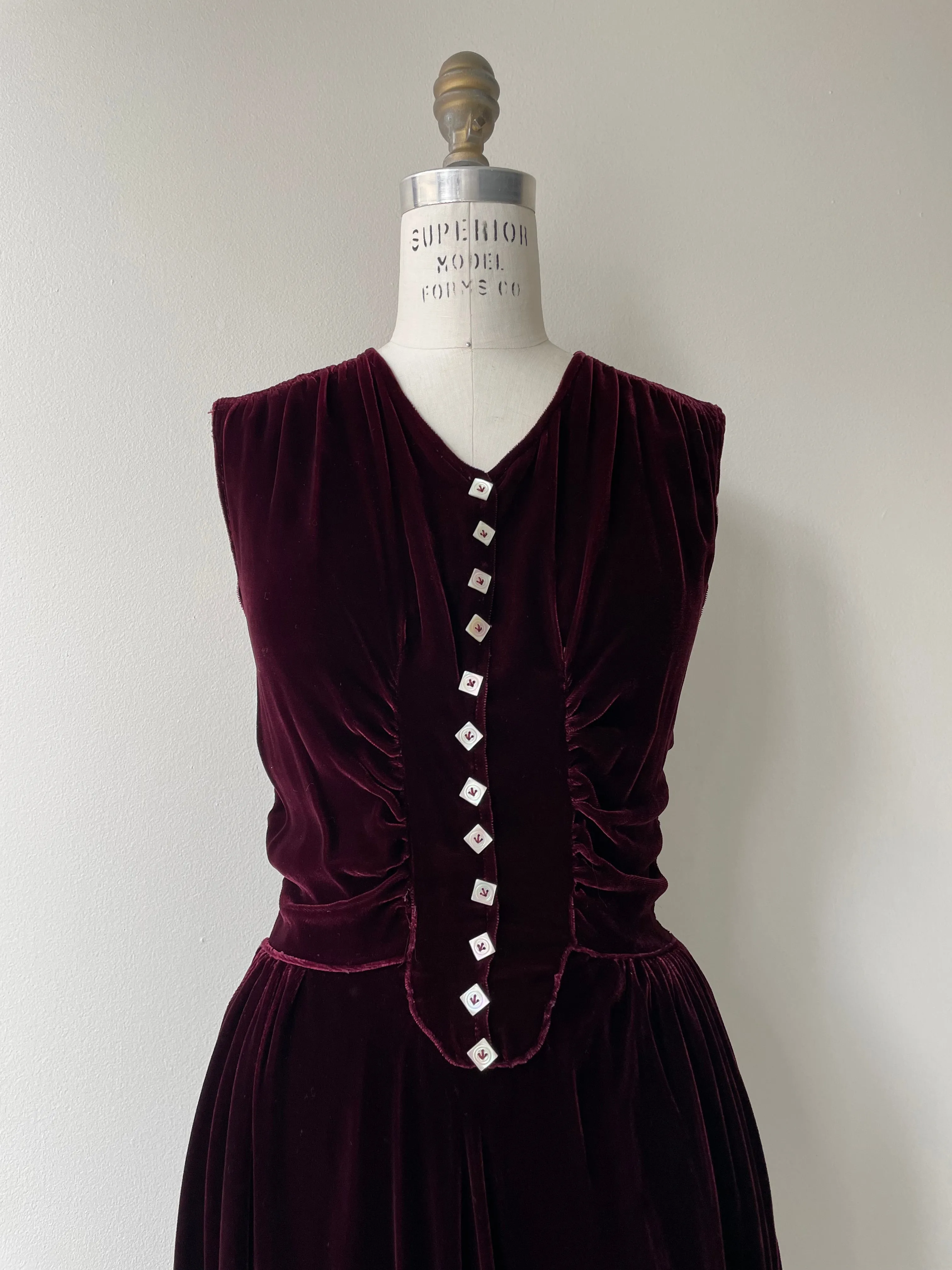 Tallis Silk Velvet Dress | 1930s