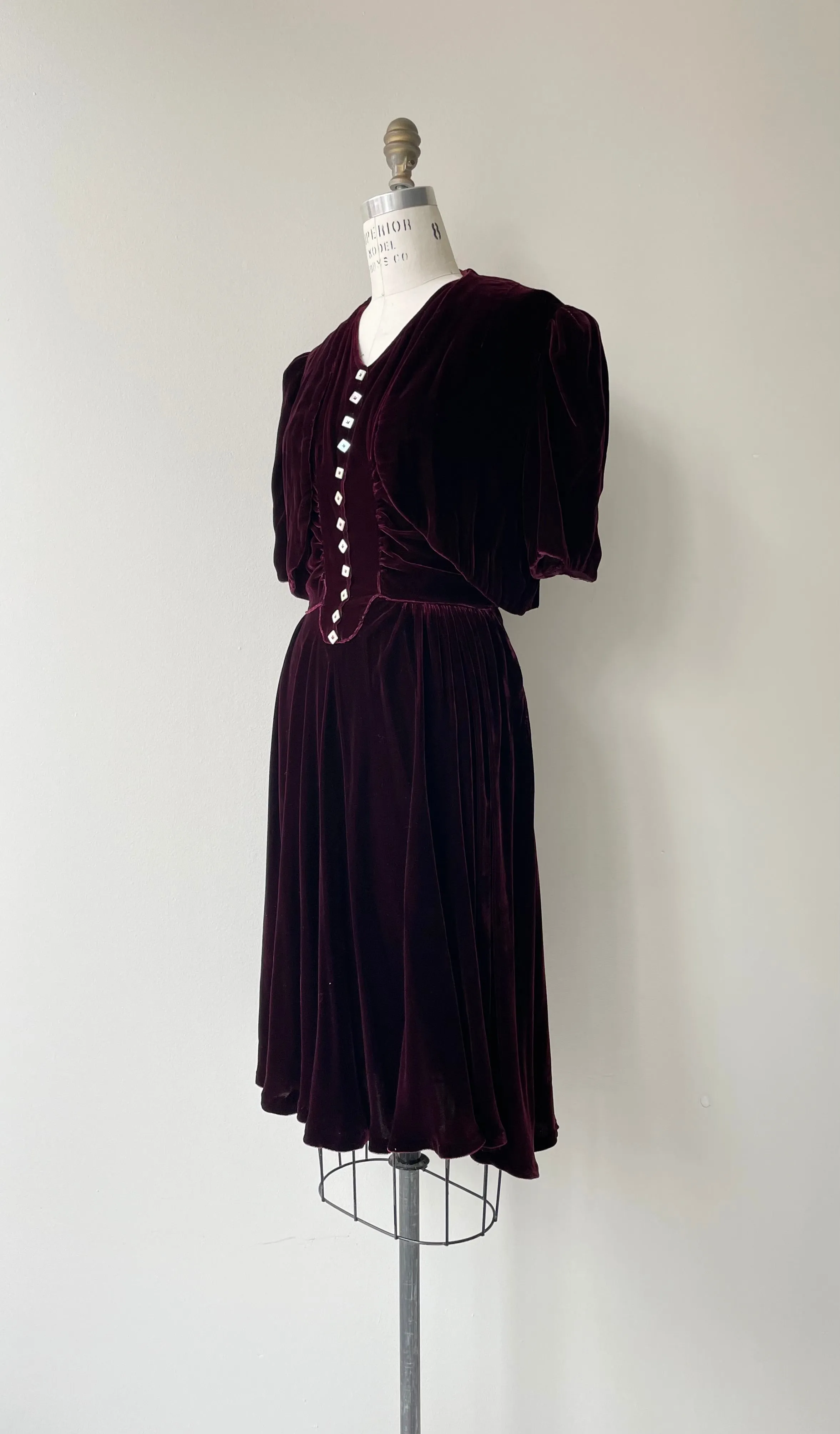 Tallis Silk Velvet Dress | 1930s