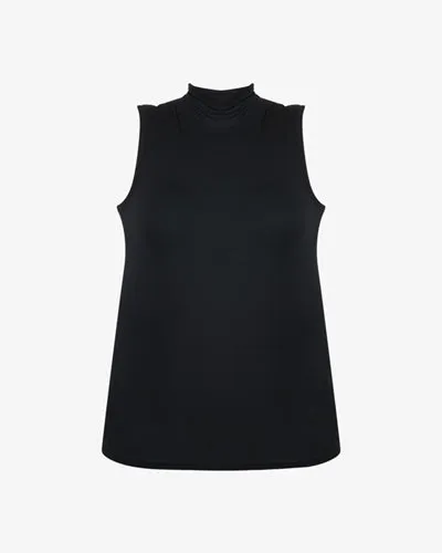 Tamryn OUTSTANDINGLY SOFT Turtleneck Sleeveless Top - Black