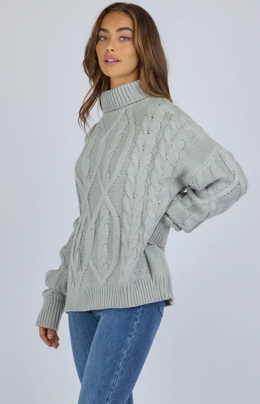 Turtleneck Cable Knit Sweater