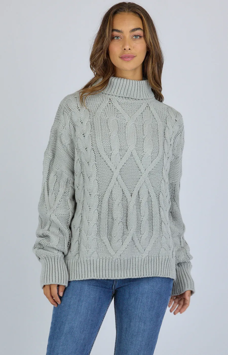 Turtleneck Cable Knit Sweater