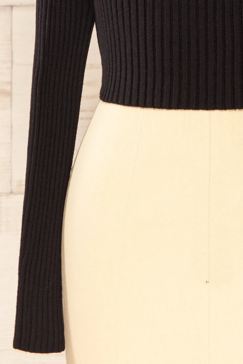 Turville | Black Cropped Turtleneck Top