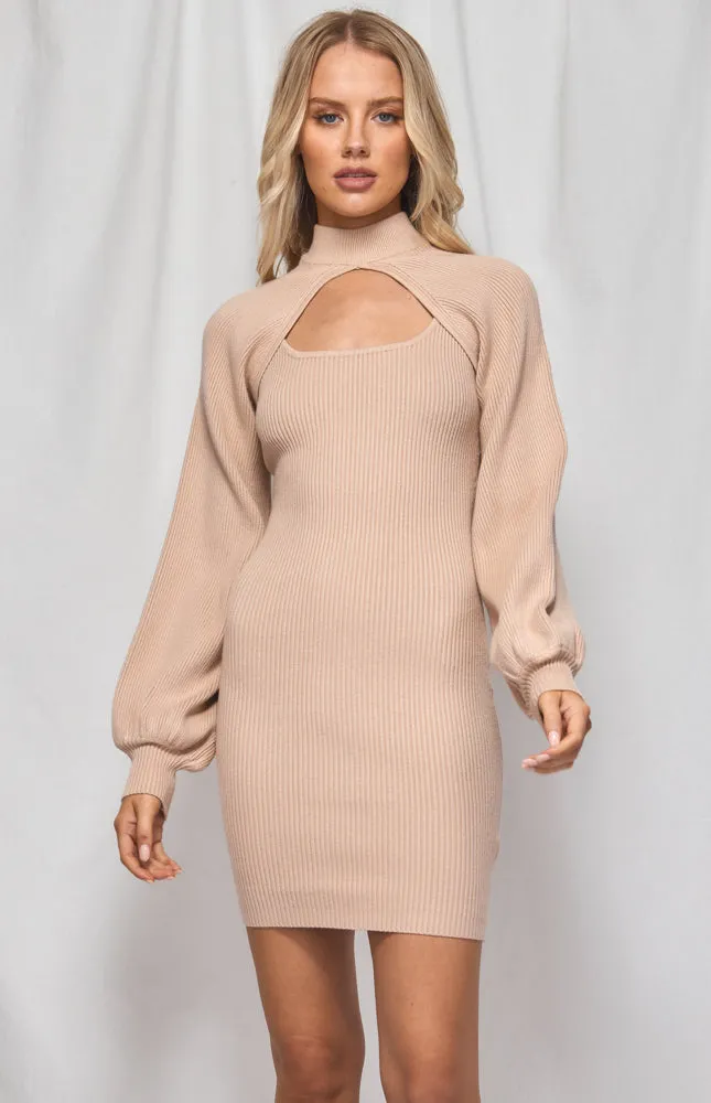 Two Piece Knit Dress With Shrug