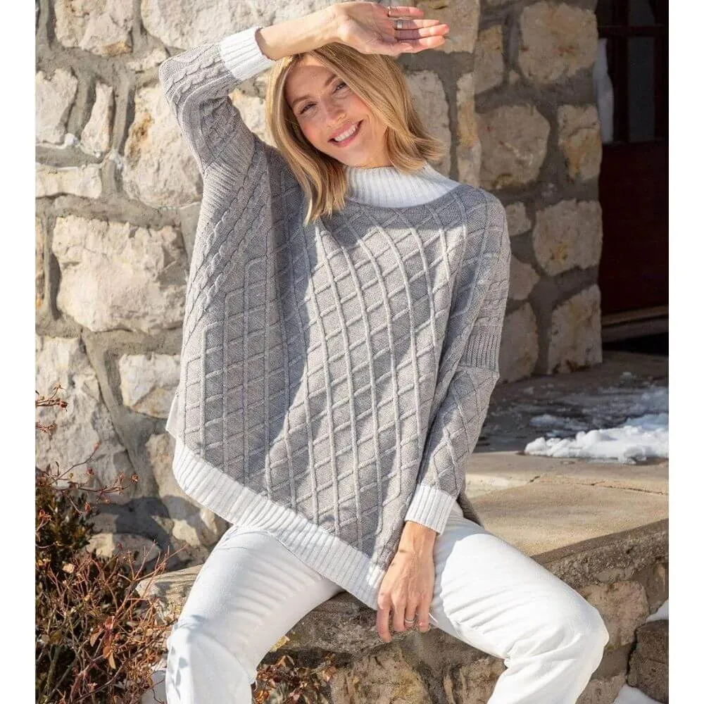 Two-Tone Lattice Sweater