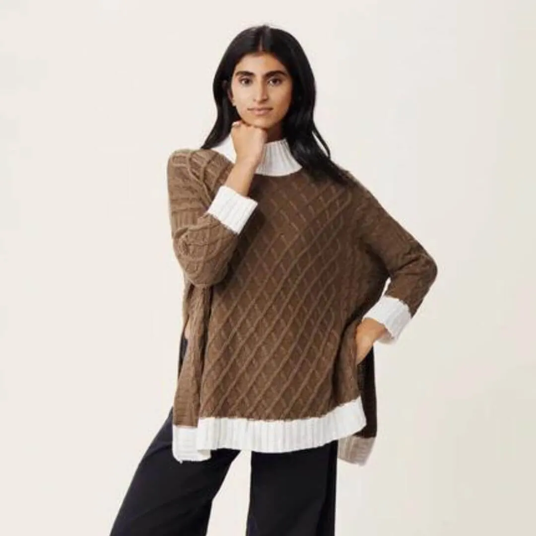 Two-Tone Lattice Sweater