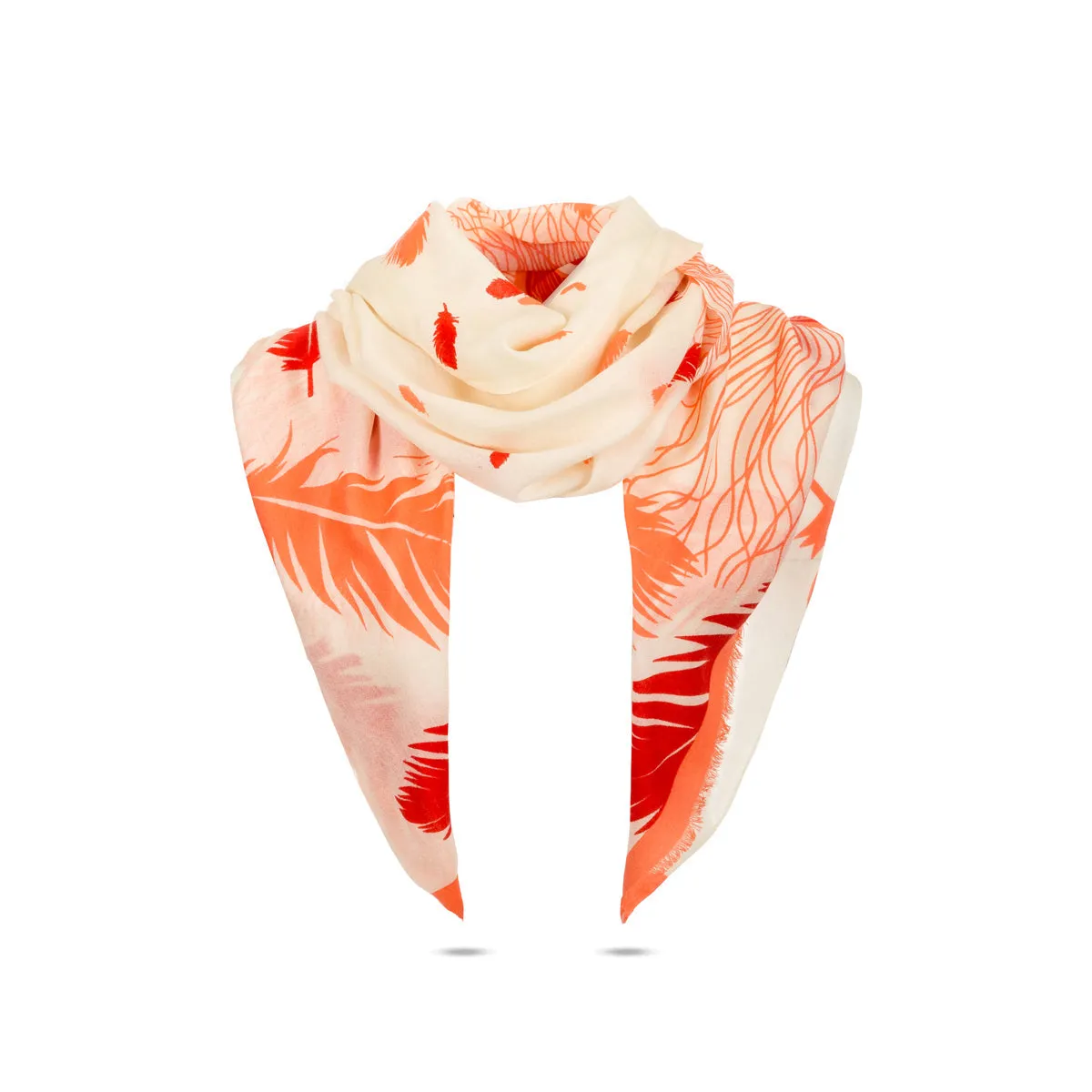 Ugg 100% Australian Merino Wool Scarf Cream and Coral