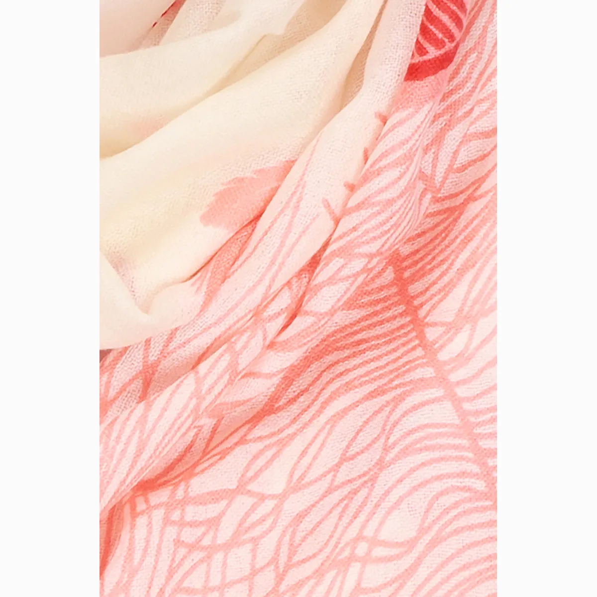 Ugg 100% Australian Merino Wool Scarf Cream and Coral