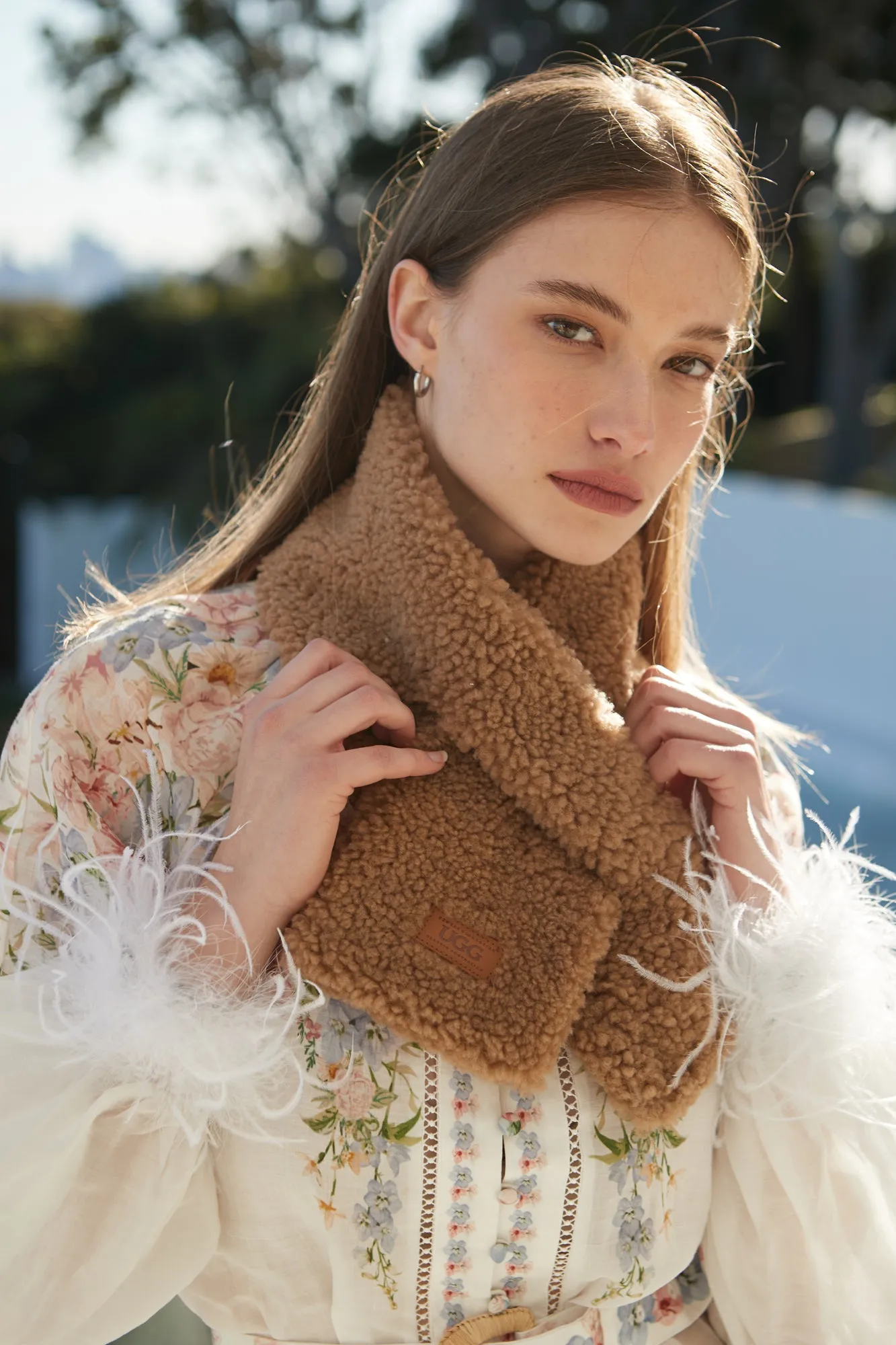 Ugg Curly Sheepskin Scarf