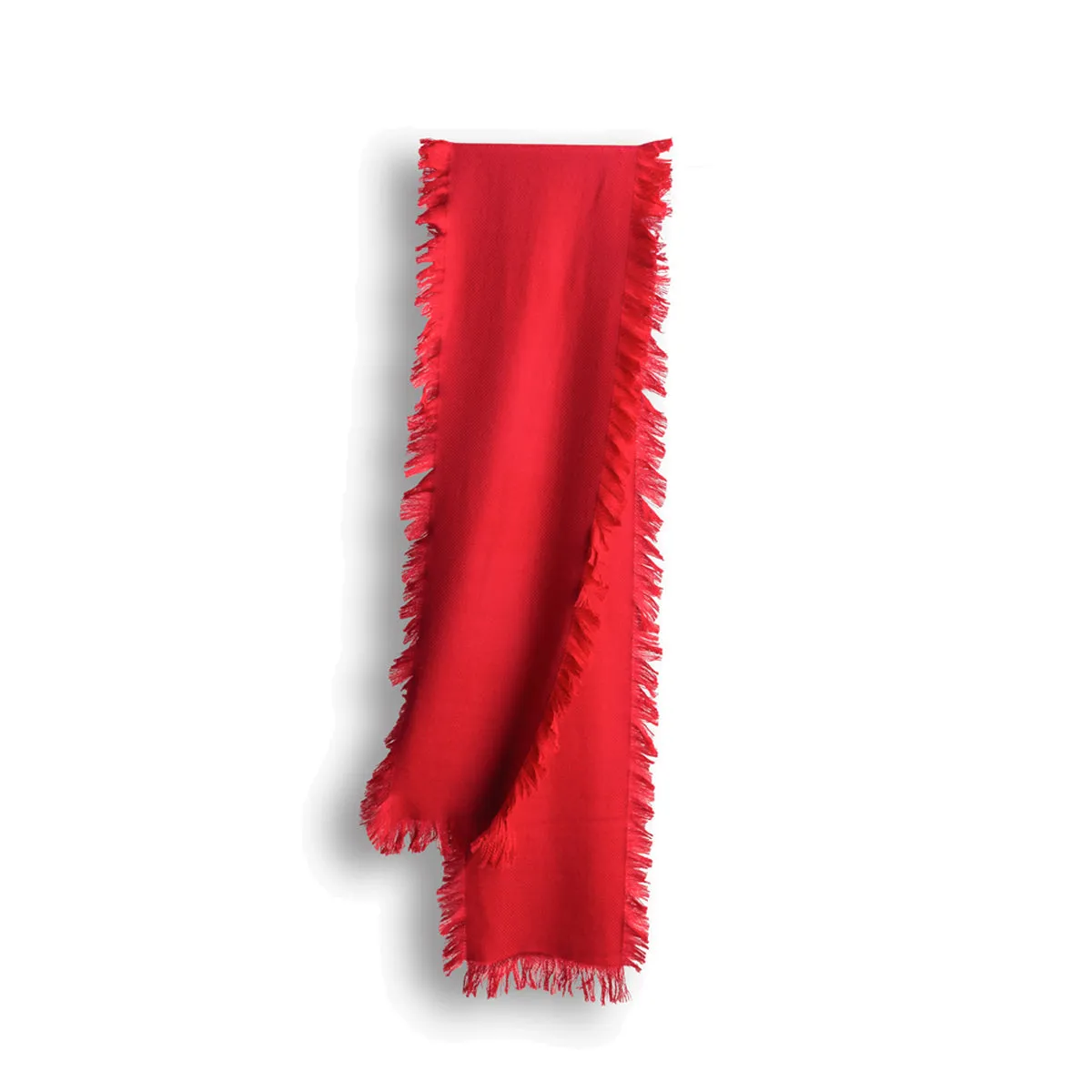 Ugg Fringed Check Wool Scarf Tomato