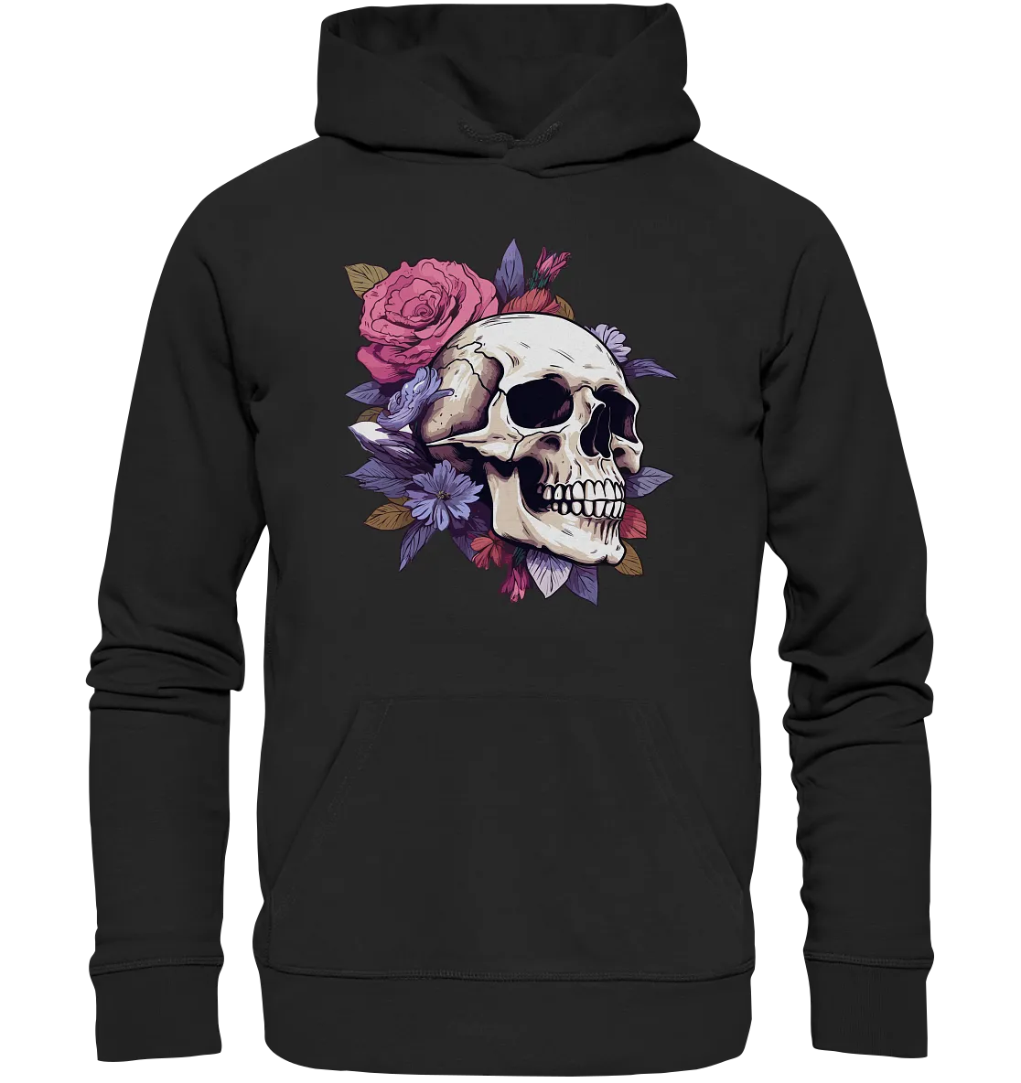 Unisex Bio-Hoodie mit Totenkopf Motiv "Boho Skull"