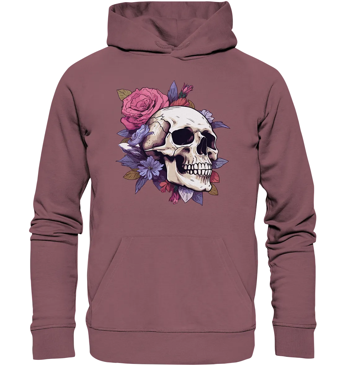 Unisex Bio-Hoodie mit Totenkopf Motiv "Boho Skull"