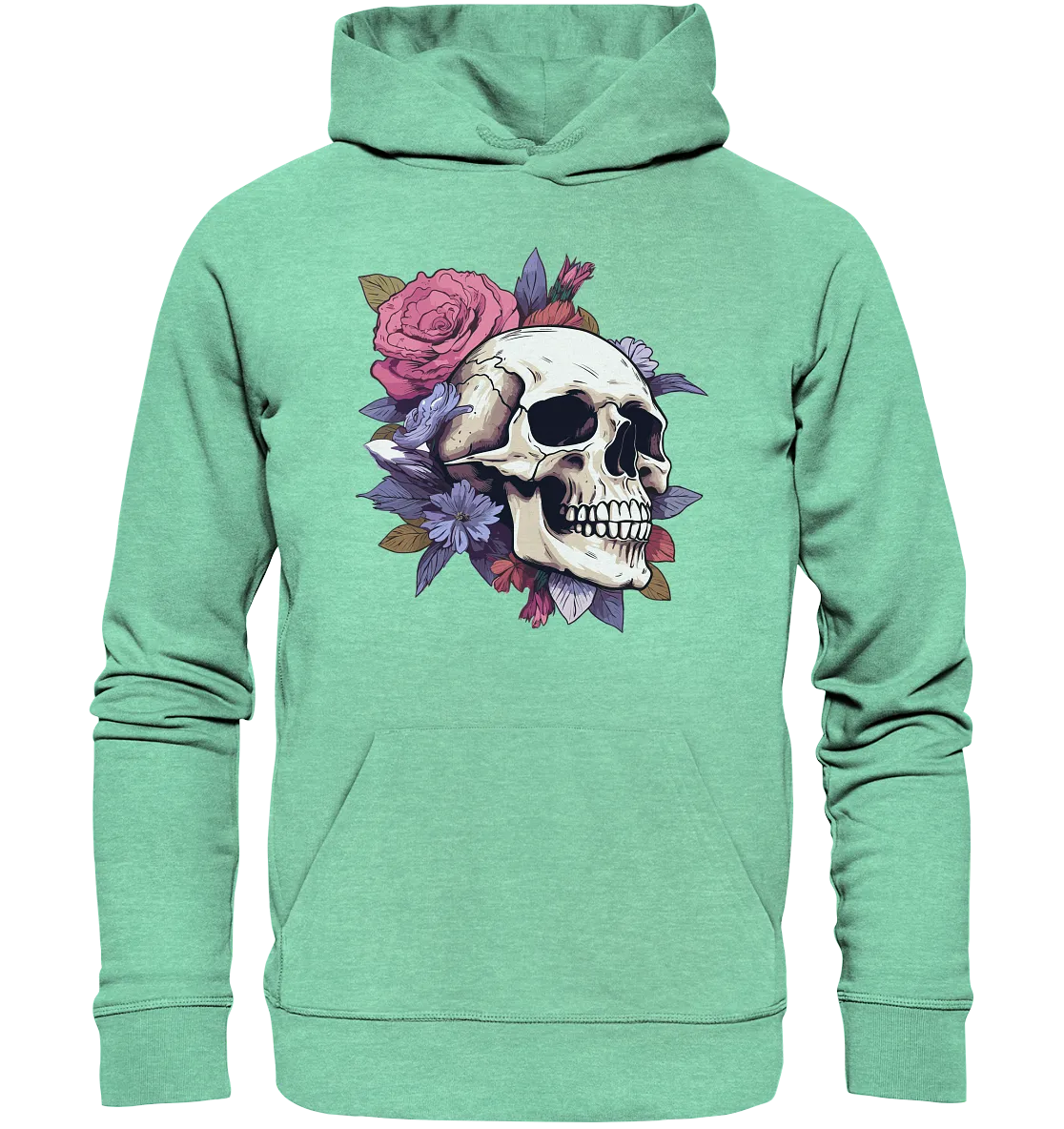 Unisex Bio-Hoodie mit Totenkopf Motiv "Boho Skull"