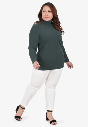 Wahida Cozy Turtleneck Top - Sage Green