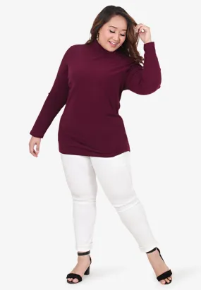 Wahida Warm Turtleneck Inner Top - Burgundy