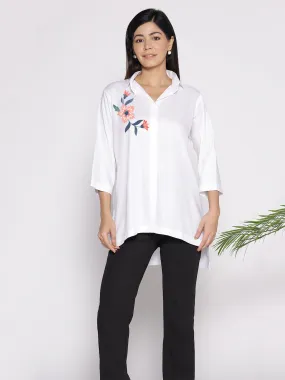 White Rayon ShirtTop - Magnolia