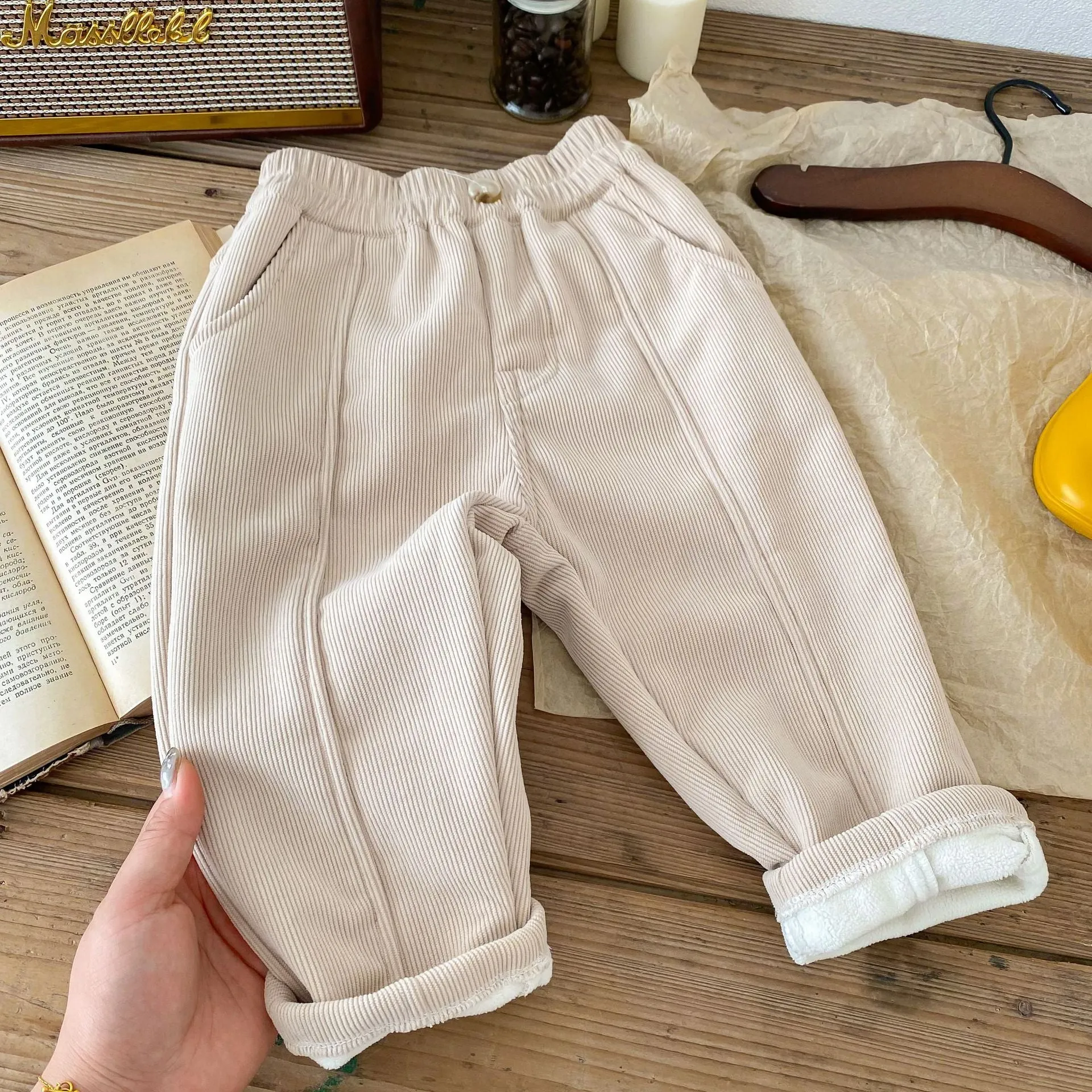 Winter Corduroy Fleece Padded Pants