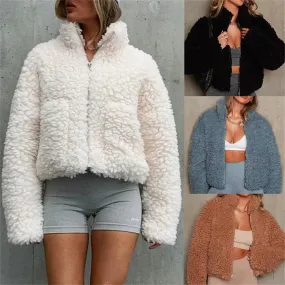 Winter Women's Lamb Wool Coat Jacket