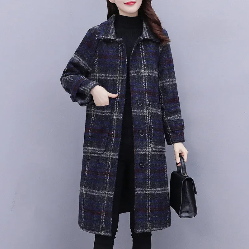 Women's New Plus Size Plus Cotton Padded Woolen Coat