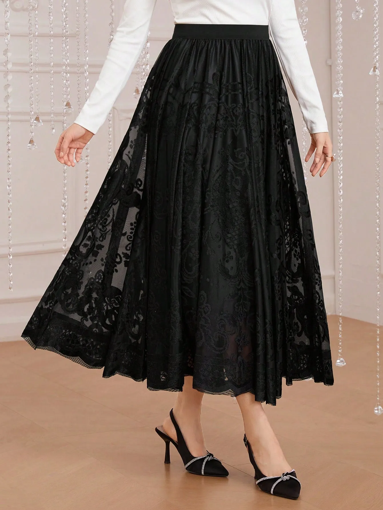 Women'S Patchwork Lace Skirt