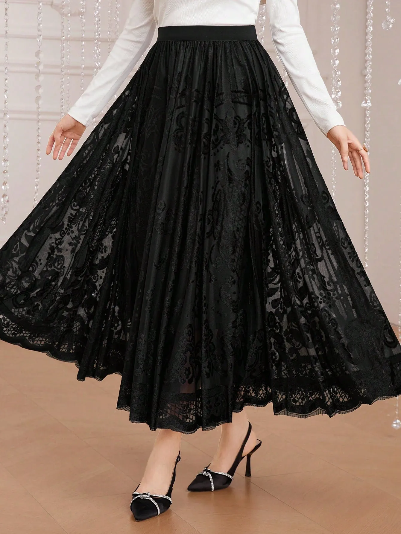 Women'S Patchwork Lace Skirt