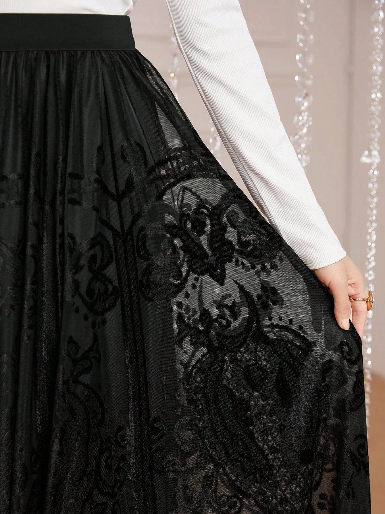 Women'S Patchwork Lace Skirt