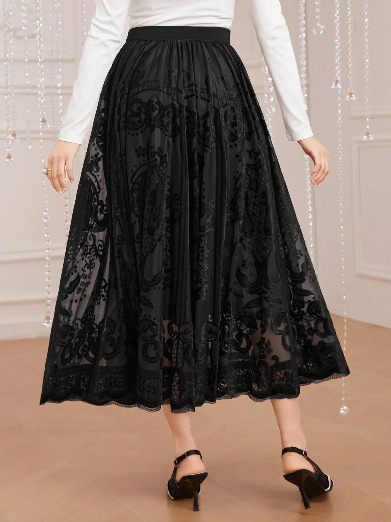 Women'S Patchwork Lace Skirt