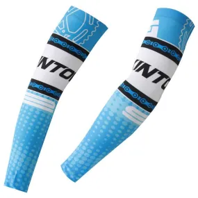 XINTOWN Blue White Cycling Arm Warmers