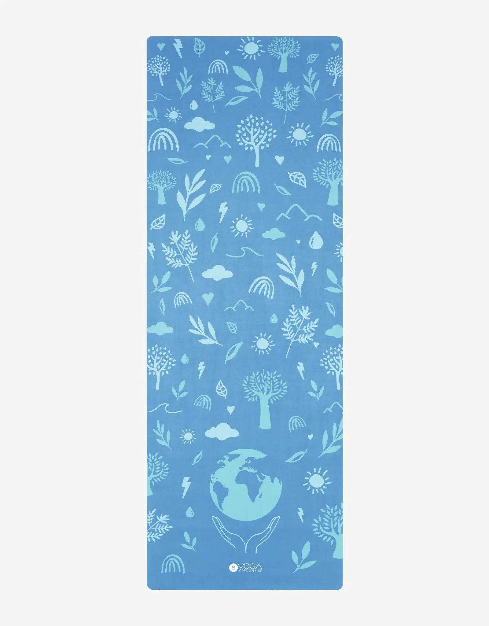 Yoga Design Lab - Combo Yoga Mat - 2-in-1 (Mat   Towel) - Earth Bali Blue - Lightweight, Ultra - Soft