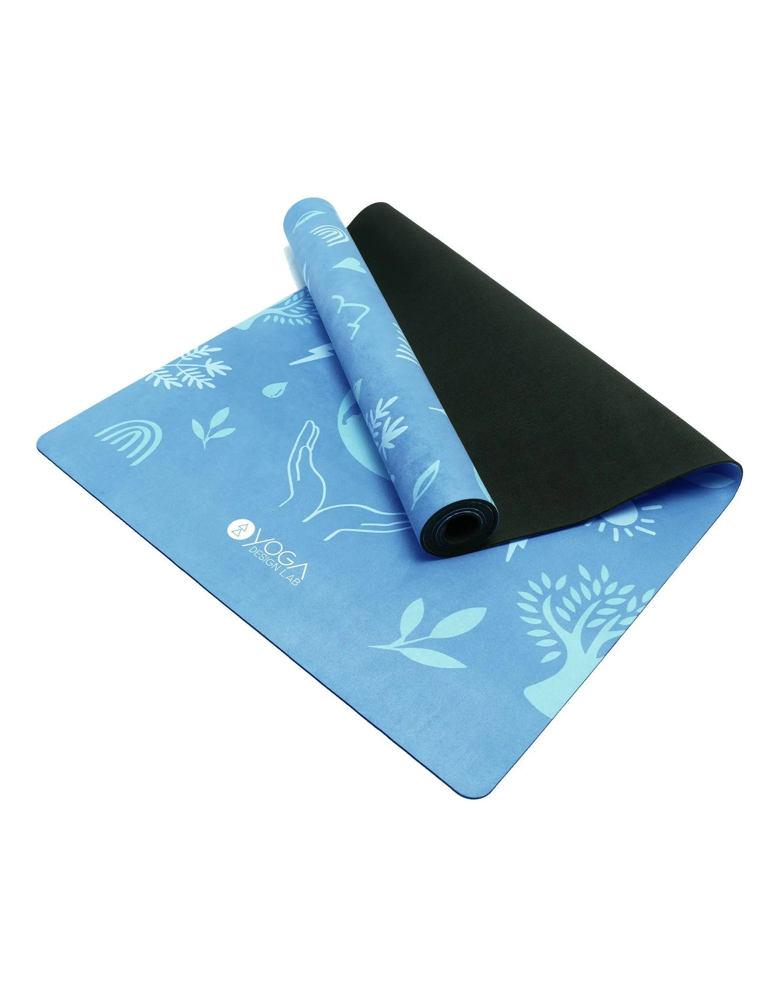 Yoga Design Lab - Combo Yoga Mat - 2-in-1 (Mat   Towel) - Earth Bali Blue - Lightweight, Ultra - Soft