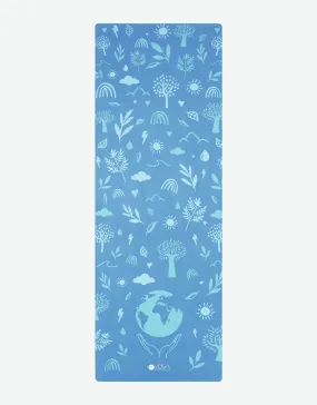 Yoga Design Lab - Combo Yoga Mat - 2-in-1 (Mat   Towel) - Earth Bali Blue - Lightweight, Ultra - Soft