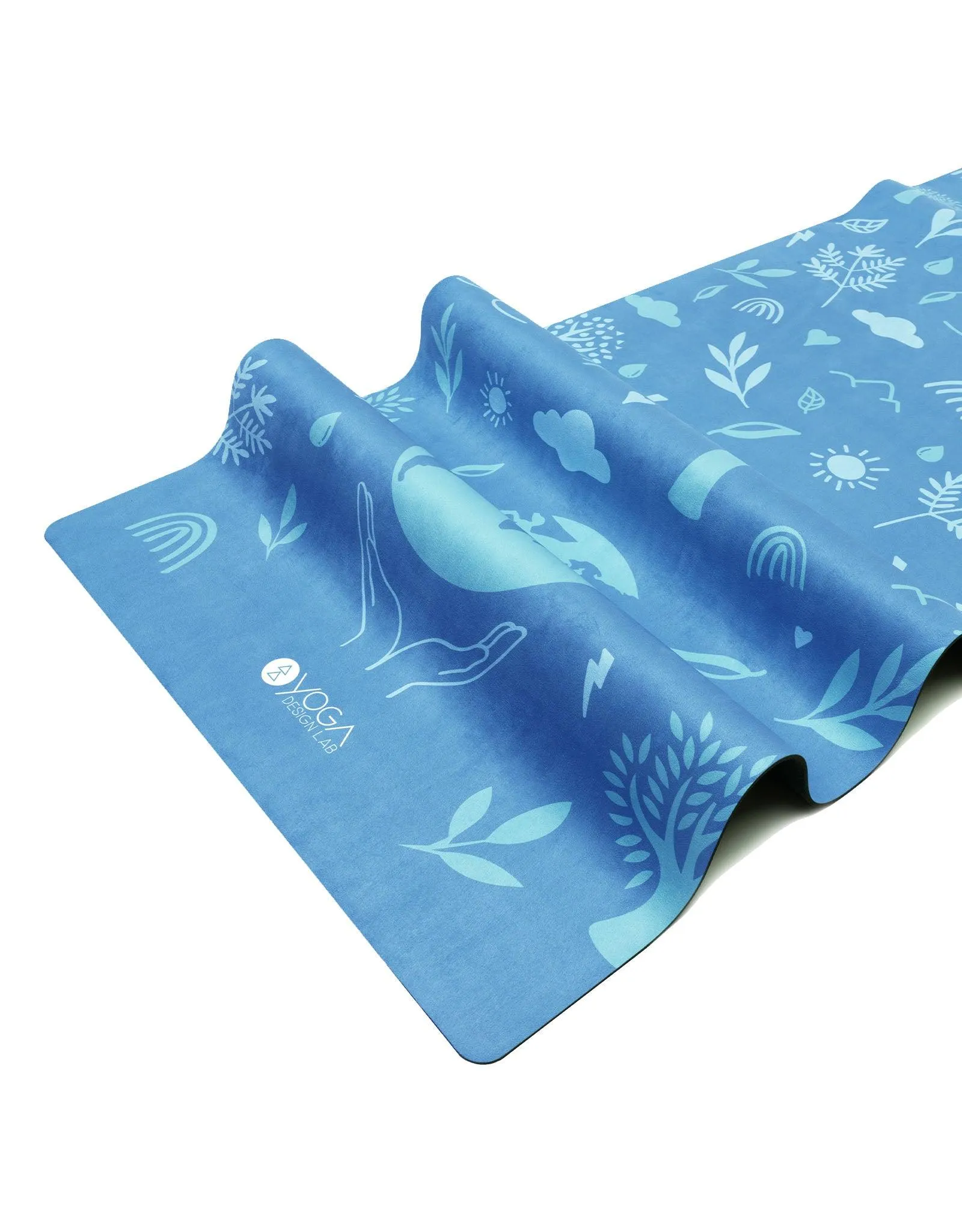 Yoga Design Lab - Combo Yoga Mat - 2-in-1 (Mat   Towel) - Earth Bali Blue - Lightweight, Ultra - Soft