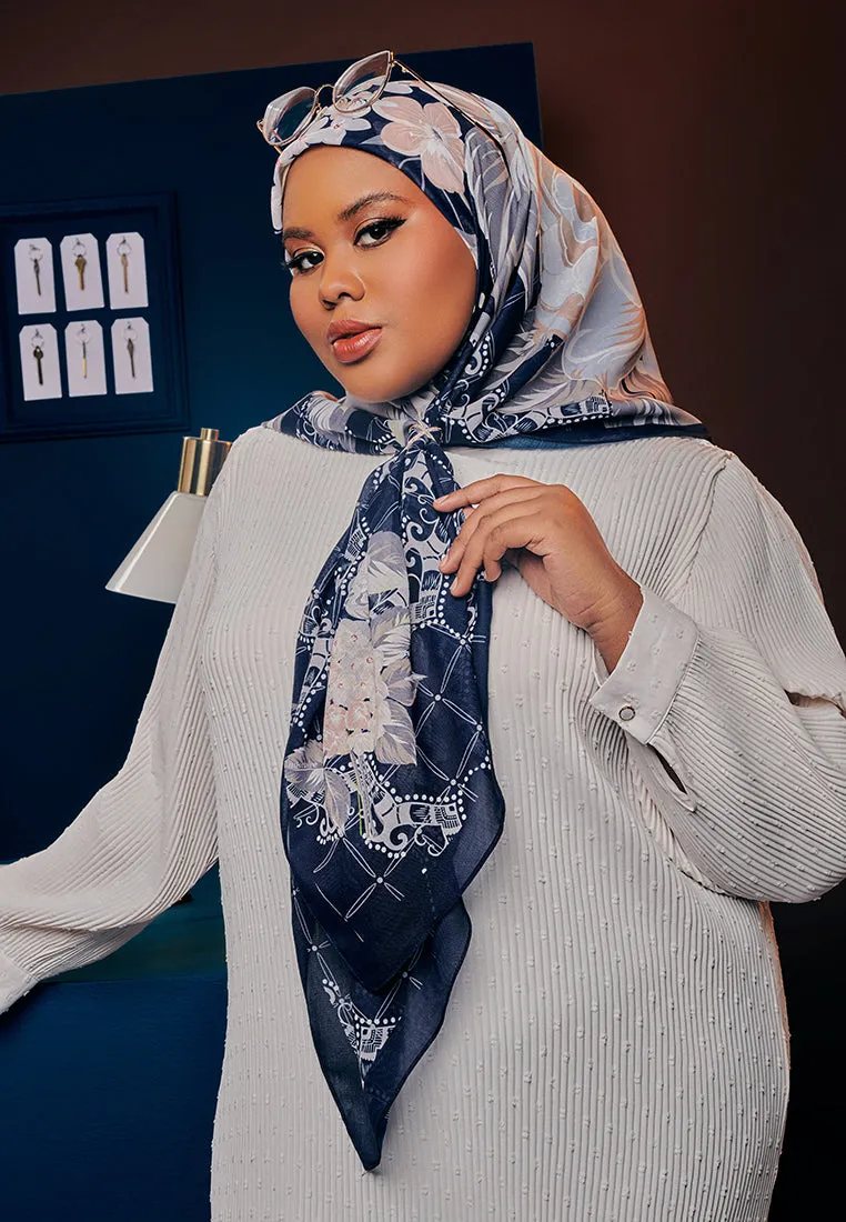 Zehra Bawal Floral Cotton Voile Square Scarf