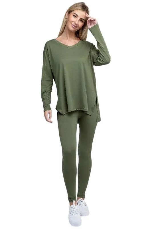 Zenana Long Sleeve Loungewear Set