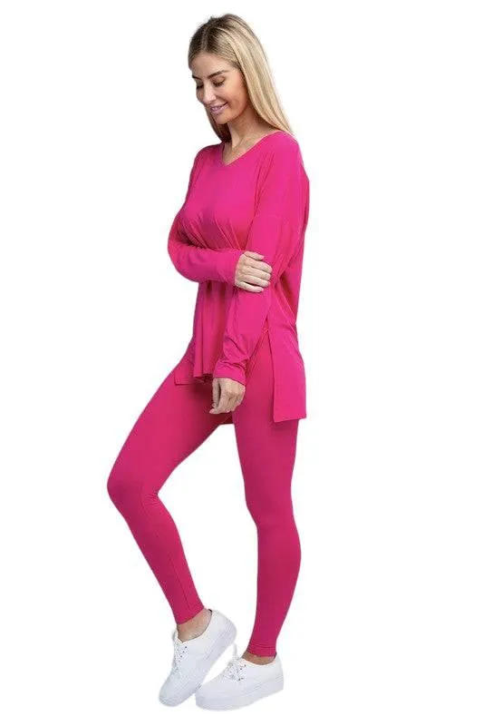 Zenana Long Sleeve Loungewear Set