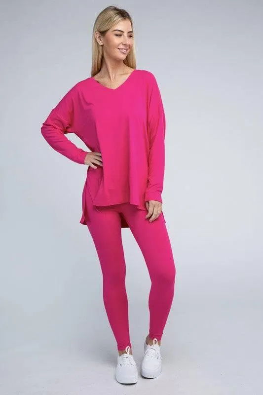 Zenana Long Sleeve Loungewear Set